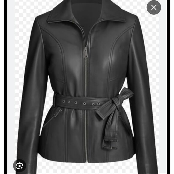 Andrew Marc New York Genuine Leather Belted Jacket – Size Medium – NEW - Picture 11 of 16